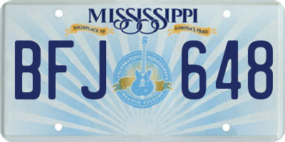 MS license plate BFJ648