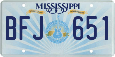 MS license plate BFJ651