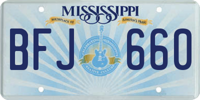 MS license plate BFJ660