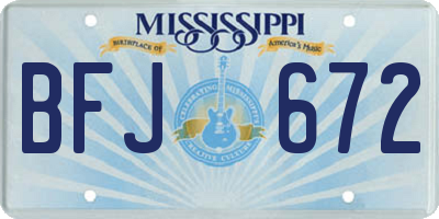 MS license plate BFJ672