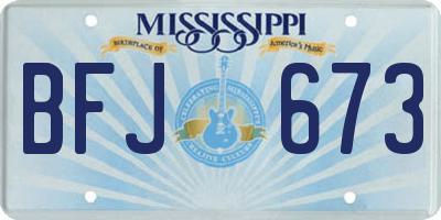MS license plate BFJ673