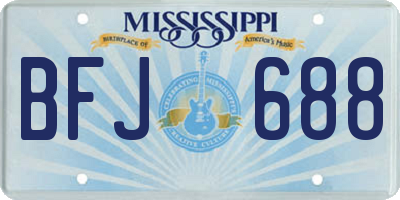 MS license plate BFJ688