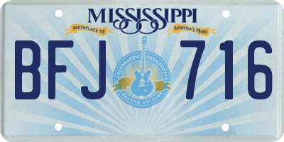 MS license plate BFJ716