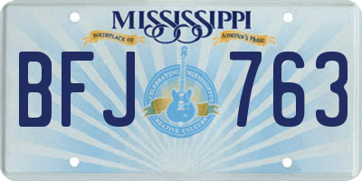 MS license plate BFJ763