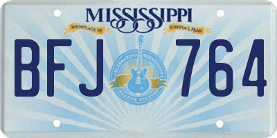 MS license plate BFJ764