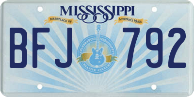 MS license plate BFJ792