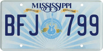 MS license plate BFJ799