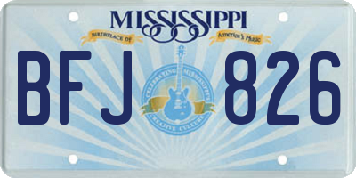 MS license plate BFJ826