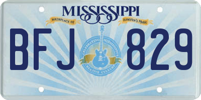 MS license plate BFJ829
