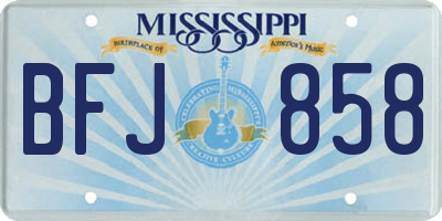 MS license plate BFJ858