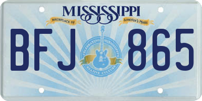 MS license plate BFJ865