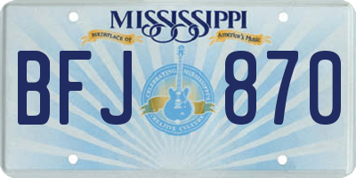 MS license plate BFJ870