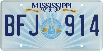 MS license plate BFJ914