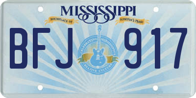 MS license plate BFJ917