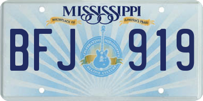 MS license plate BFJ919