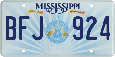 MS license plate BFJ924
