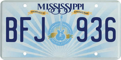 MS license plate BFJ936