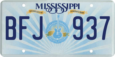 MS license plate BFJ937