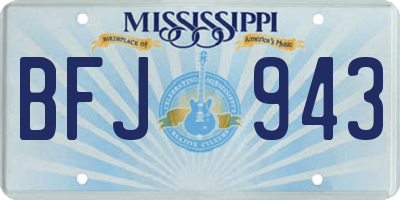 MS license plate BFJ943