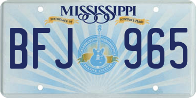 MS license plate BFJ965