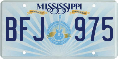 MS license plate BFJ975
