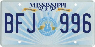 MS license plate BFJ996
