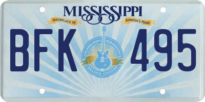 MS license plate BFK495
