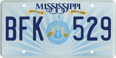 MS license plate BFK529