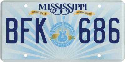 MS license plate BFK686
