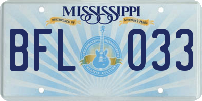 MS license plate BFL033
