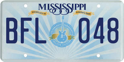 MS license plate BFL048