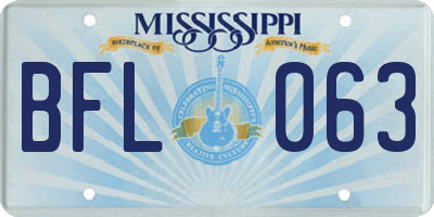 MS license plate BFL063