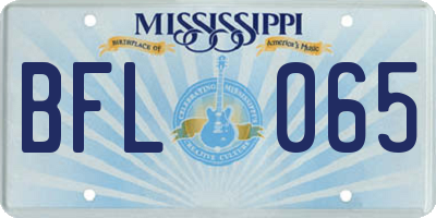 MS license plate BFL065