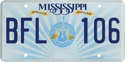 MS license plate BFL106