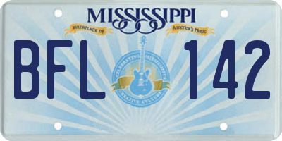 MS license plate BFL142