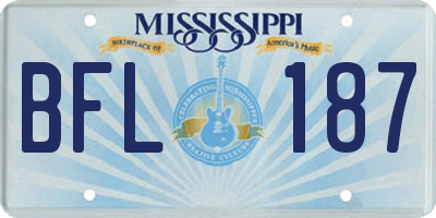 MS license plate BFL187