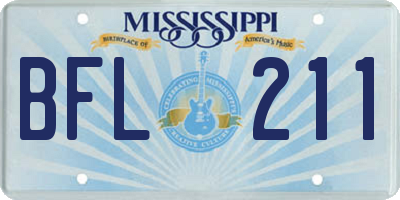 MS license plate BFL211