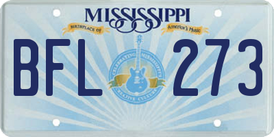 MS license plate BFL273