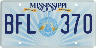 MS license plate BFL370