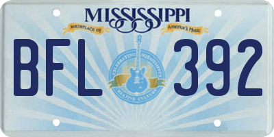 MS license plate BFL392