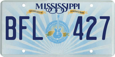 MS license plate BFL427