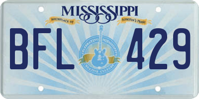 MS license plate BFL429