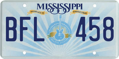 MS license plate BFL458