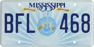 MS license plate BFL468