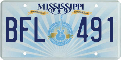MS license plate BFL491