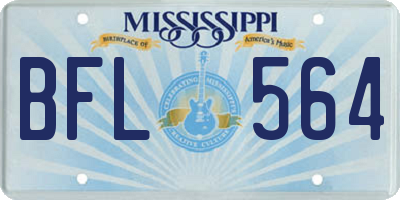 MS license plate BFL564