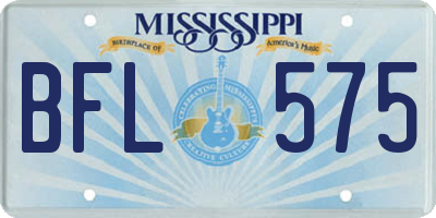 MS license plate BFL575