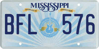 MS license plate BFL576