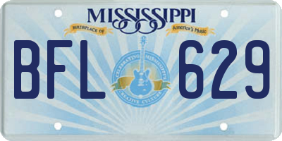 MS license plate BFL629