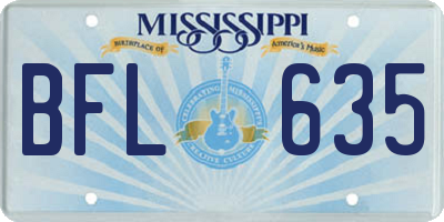 MS license plate BFL635
